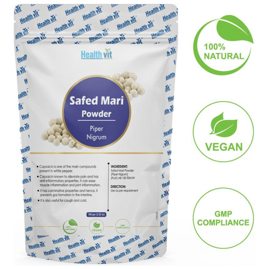 HealthVit Natural Safed Mari (Piper Nigrum) Powder image