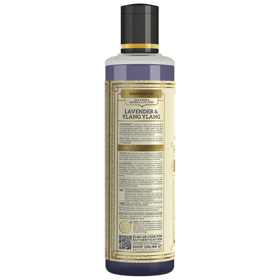 Khadi Naturals Massage Oil Lavender & Ylang Ylang Paraben & Mineral Oil Free image