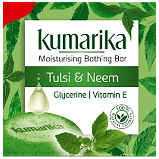 Kumarika Moisturising Bathing Bar (75gm Each) Buy 4 Get 1 Free Tulsi & Neem image