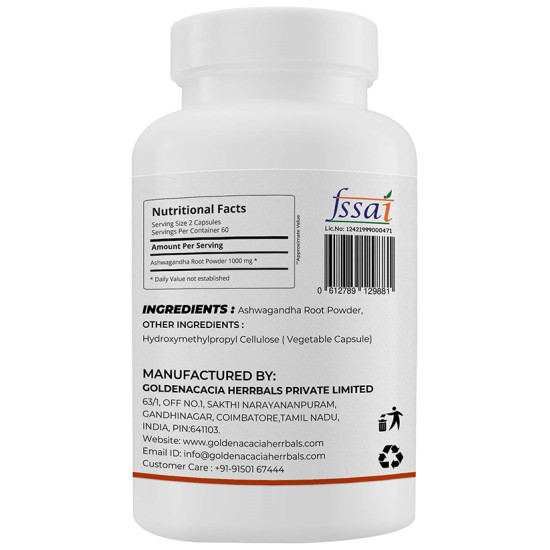 Goldenacacia Herrbals Ashwagandha 500mg Capsule image