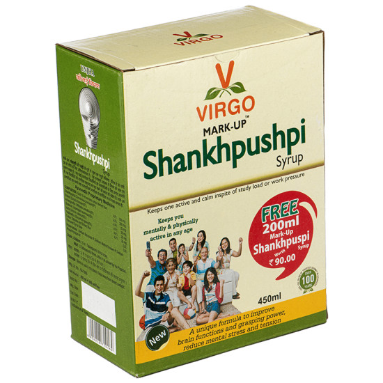 Virgo Mark-Up Shankhpushpi Syrup with 200ml Free image