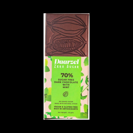 Daarzel Zero Sugar 70% Sugar Free Dark Chocolate with Mint image