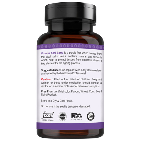 Vitawin Acai Berry 500mg Vegetarian Capsule image