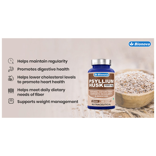 Bionova Psyllium Husk 1000mg Vegetarian Capsule image