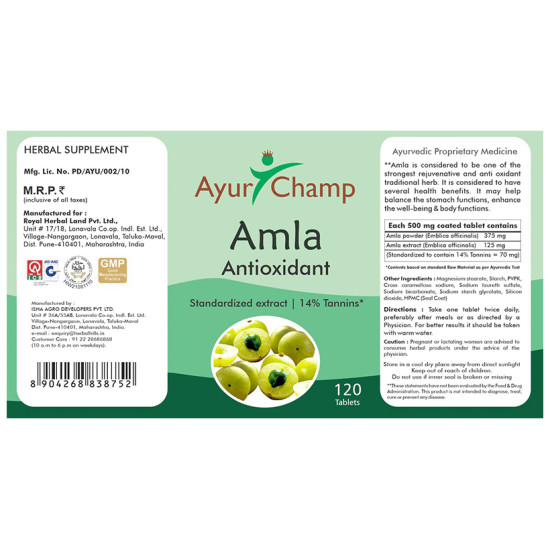 Ayur Champ Amla Antioxidant Tablet image