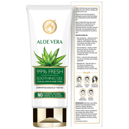 Mom & World Aloe Vera 99% Fresh Soothing Gel image