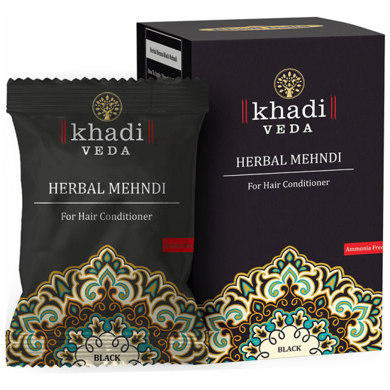 Khadi Veda Black Herbal Mehndi (20gm Each) for Hair Conditioner image