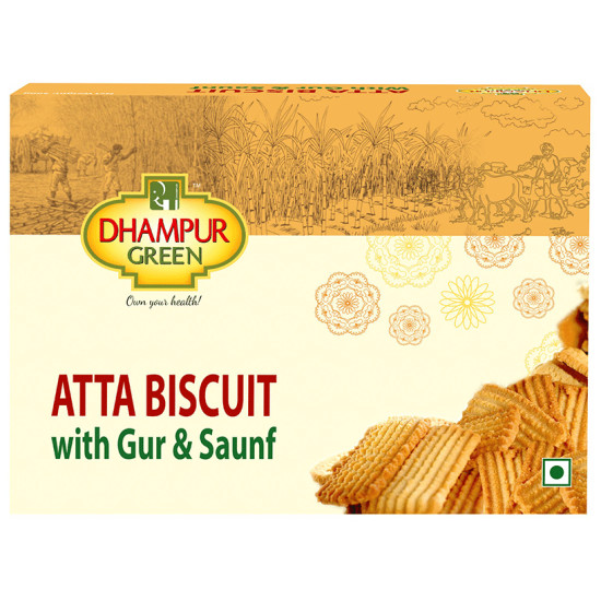 Dhampur Green Atta Biscuit with Gur & Saunf image