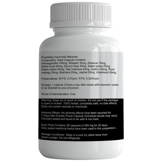 7Days 100% Natural Double Power for Men 500mg Capsule image