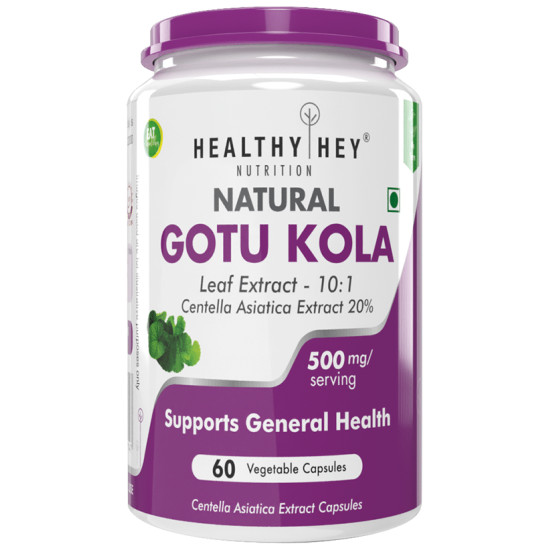 HealthyHey Nutrition Natural Gotu Kola Leaf Extract 500mg Vegetable Capsule image