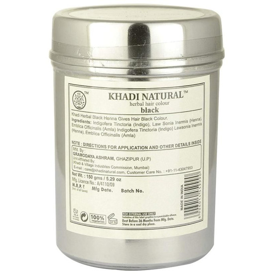 Khadi Naturals Ayurvedic Henna Colour Black image