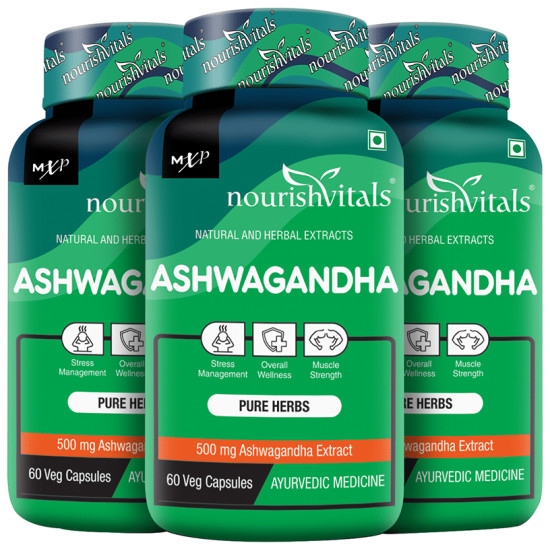 NourishVitals Ashwagandha 500mg Veg Capsule (60 Each) image