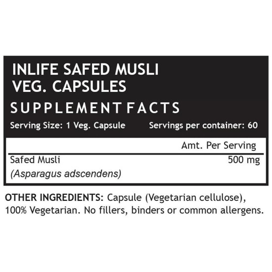 Inlife Safed Musli Extract 500mg Capsule image