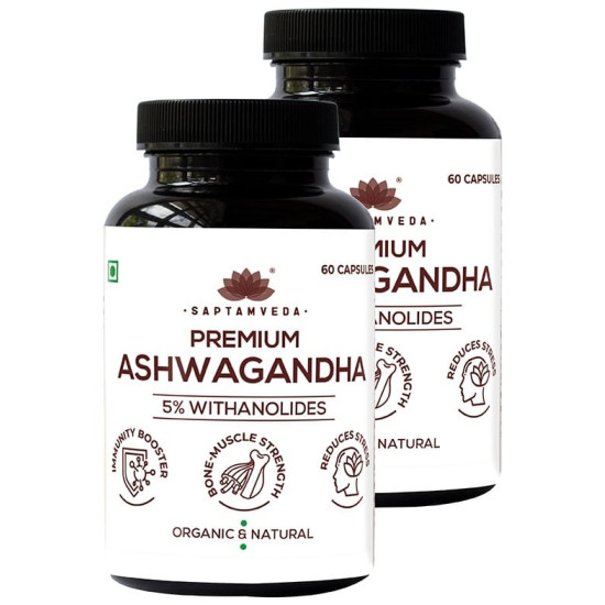 Saptamveda Premium Ashwagandha 5% Withanolides Capsule (60 Each) image