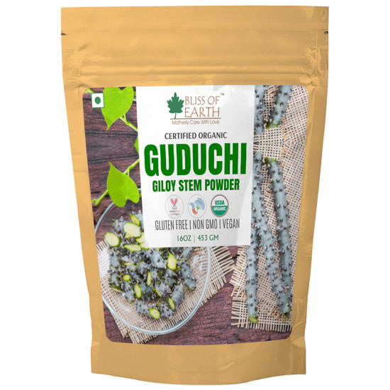 Bliss of Earth Certified Organic Guduchi Giloy Stem Powder image