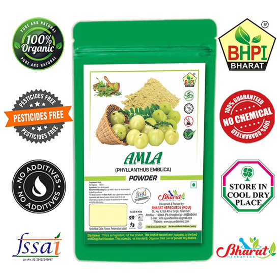 BHPI Bharat Combo Pack of Amla, Shikakai, Reetha, Indigo, Hibiscus, Bhringraj & Brahmi Powder (100gm Each) image