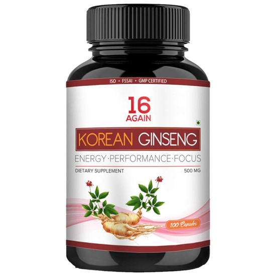 16 Again Korean Ginseng 500mg Veg Capsule image