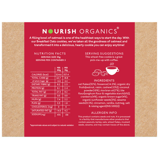 Nourish Organics Oats Cranberry Cookies image