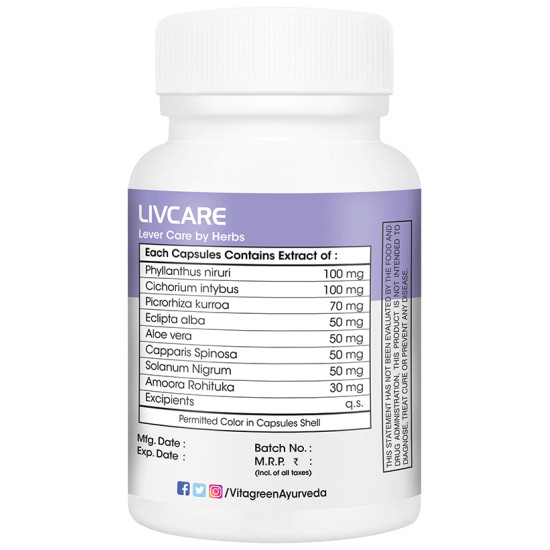 Vitagreen Livcare 500mg Capsule image