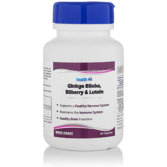 HealthVit Ginkgo Biloba, Bilberry & Lutein Capsule image