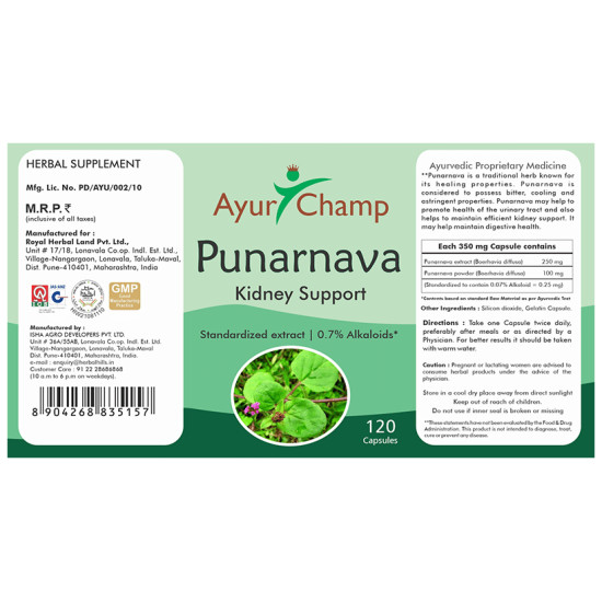 Ayur Champ Punarnava Kidney Support Capsule image