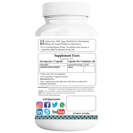 Dr. JPG Organic Alovera Vegetarian Capsule image