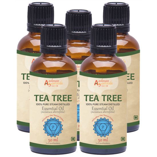 Aashman Ayurveda 100% Pure Steam Distilled Essential Oil (50ml Each) Tea Tree image