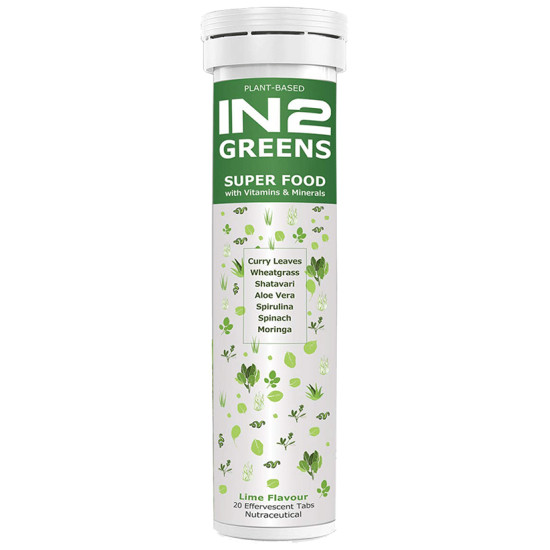 IN2 Greens Super Food with Vitamins & Minerals Effervescent Tablet (20 Each) Lime image