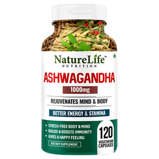 Nature Life Nutrition Ashwagandha 1000mcg Vegetarian Capsule image