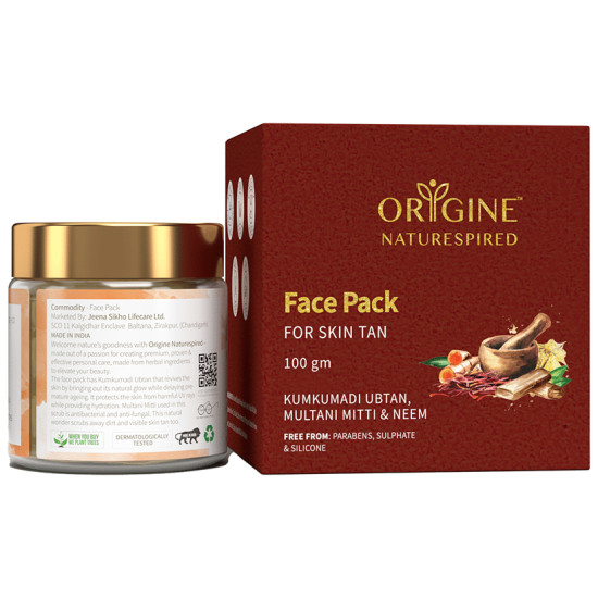 Origine Naturespired Face Pack Kumkuadi Ubtan, Multani Mitti & Neem for Skin Tan image