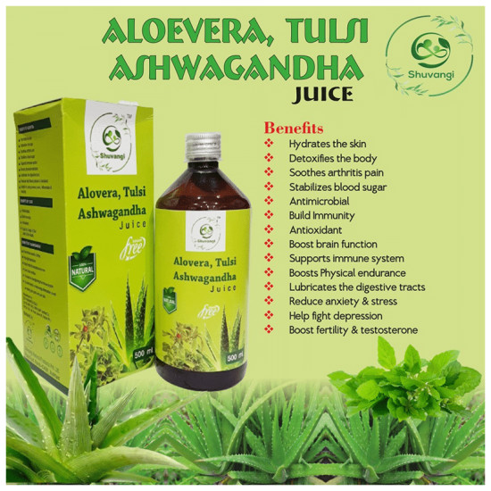 Shuvangi Aloevera, Tulsi Ashwagandha Juice image