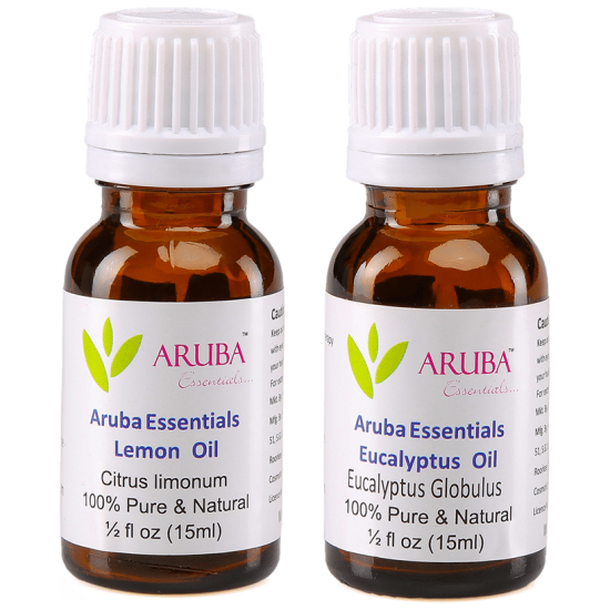 Aruba Essentials Combo Pack of Lemon Oil & Eucalyptus Oil (15ml Each) image