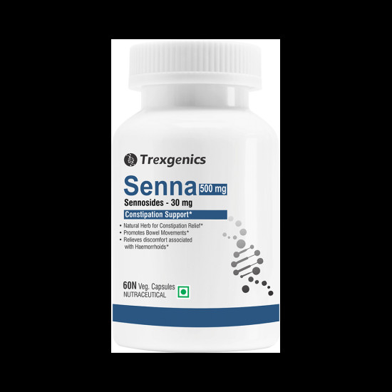 Trexgenics Senna 500mg Sennosides 30mg Constipation Support Veg Capsule image