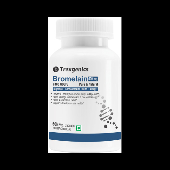 Trexgenics Bromelain 2400 GDU/g 500mg Veg Capsule image