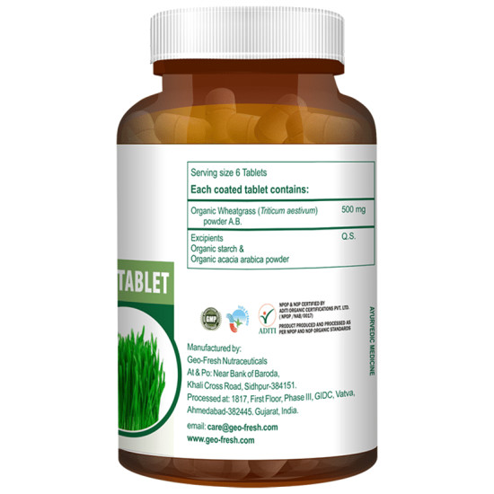 Geo Fresh Organic Wheat Grass 500mg Tablet image