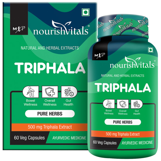 NourishVitals Triphala 500mg Veg Capsule (60 Each) image