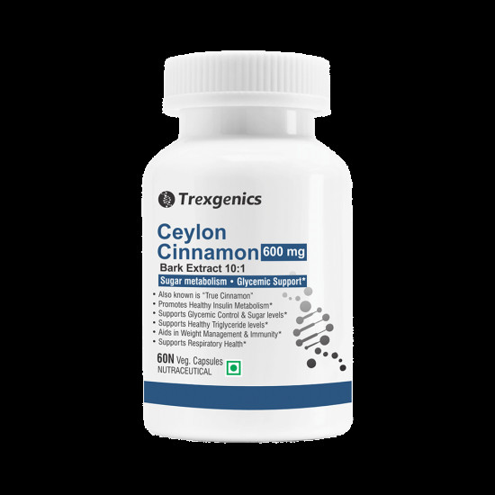 Trexgenics Ceylon Cinnamon 600mg Veg Capsule image