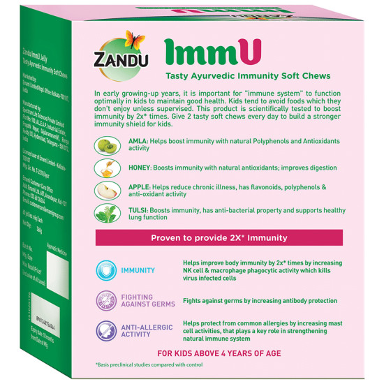 Zandu Immu Tasty Ayurvedic Immunity Soft Chews Mixed Fruit image