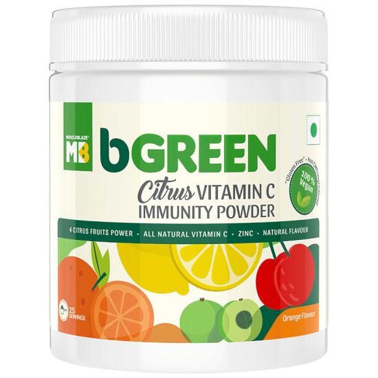 MuscleBlaze bGreen Citrus Vitamin C Immunity Powder Orange image