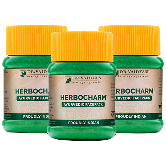 Dr. Vaidya's Herbocharm Ayurvedic Facepack (50gm Each) Buy 2 Get 1 Free image