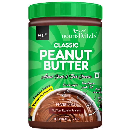 NourishVitals Classic Peanut Butter Almond Chunks & Dark Chocolate image