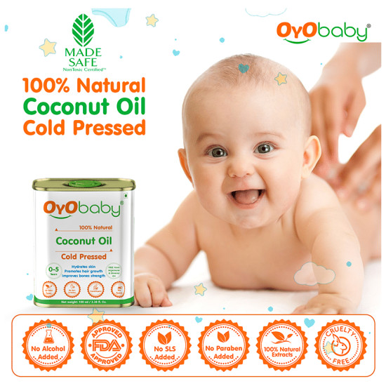 Oyo Baby 100% Natural Cold Pressed Coconut Oil for 0 to 5 years image