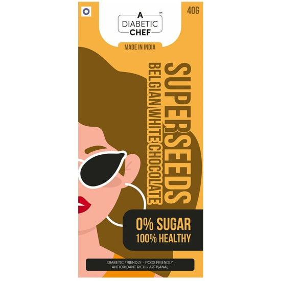 A Diabetic Chef Super Seeds Belgian White Chocolate (40gm Each) image