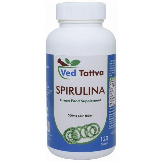 Ved Tattva Spirulina Green Food Supplement Tablet image