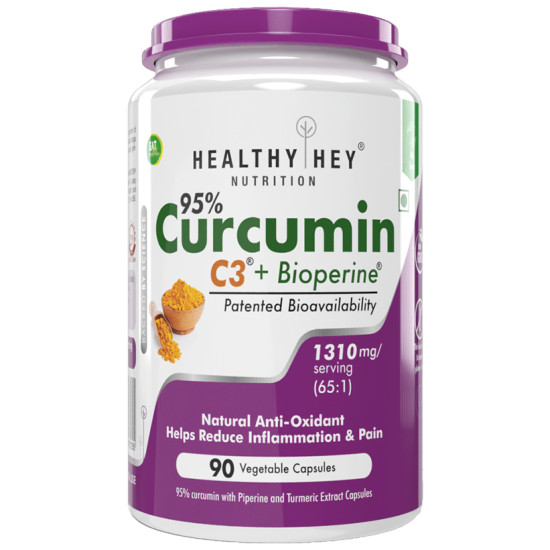 HealthyHey Curcumin with Bioperine 1310mg Vegetable Capsule With Piperine and Turmeric Extract image