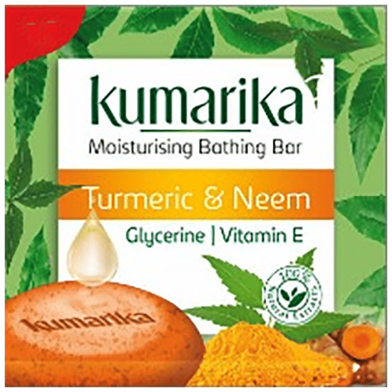 Kumarika Moisturising Bathing Bar (75gm Each) Buy 4 Get 1 Free Turmeric & Neem image