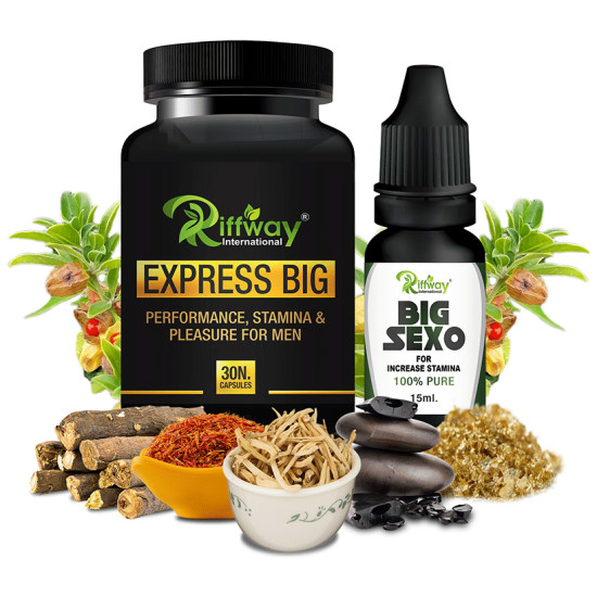 Riffway International Combo Pack of Express Big 30 Capsule & Big Sexo Oil 15ml image