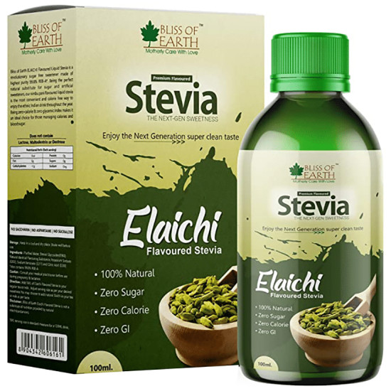 Bliss of Earth Premium Flavoured Stevia The Next-Gen Sweetness Liquid Elaichi image